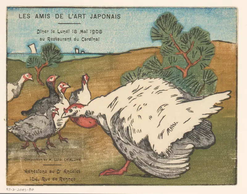 Uitnodiging voor een diner van Les Amis de l'Art Japonais, 18 mei 1908 Wall Art by Unknown - High-Resolution Digital Print