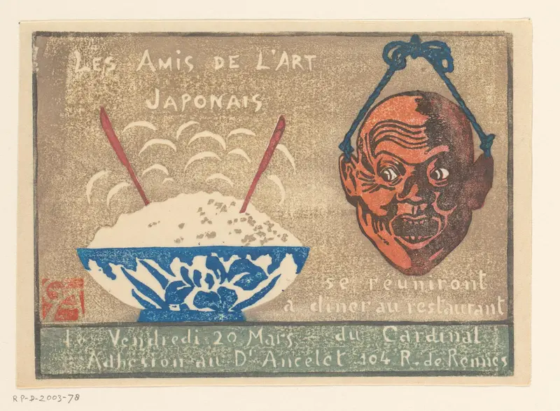 Uitnodiging voor een diner van Les Amis de l'Art Japonais, 20 maart 1908 Wall Art by Unknown - High-Resolution Digital Print
