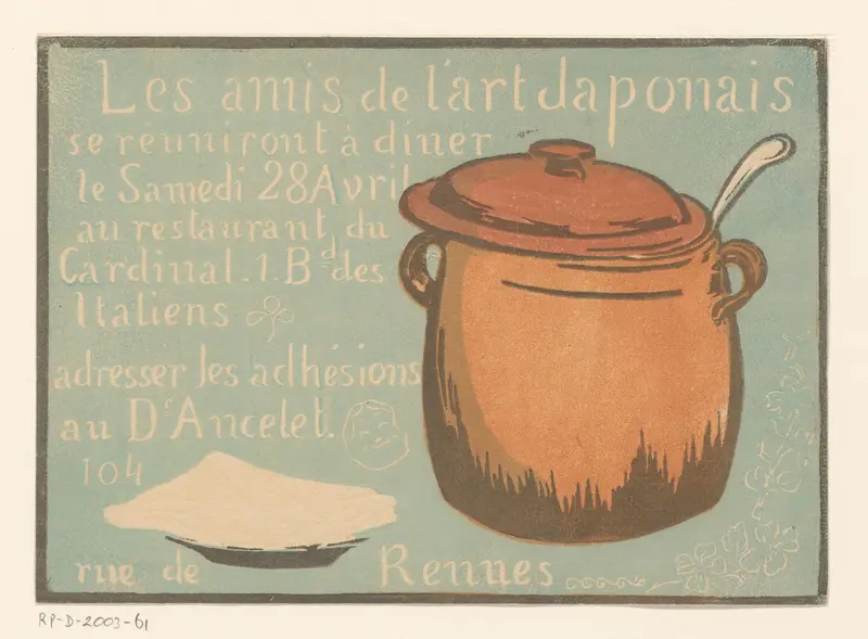 Uitnodiging voor een diner van Les Amis de l'Art Japonais, 28 april 1906 Wall Art by Prosper-Alphonse Isaac - High-Resolution Digital Print