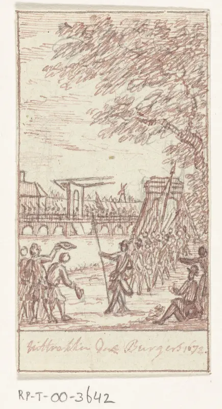 Uittrekken van de burgers te Amsterdam, 1672 Wall Art by Unknown - High-Resolution Digital Print