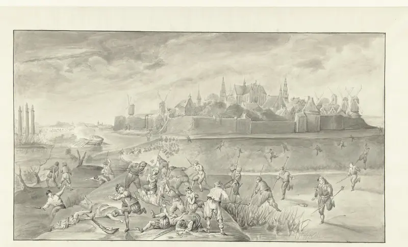 Uitval op de Boshuyser schans, 1574 Wall Art by J.C. Wendel - High-Resolution Digital Print