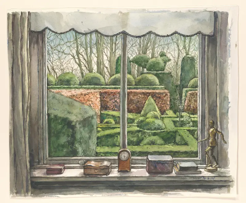 Uitzicht op de tuin van de kunstenaar in Welsum Wall Art by Unknown - High-Resolution Digital Print