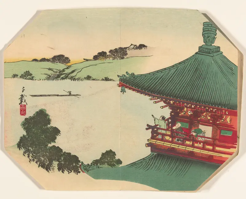 Uitzicht vanaf een pagode Wall Art by Unknown - High-Resolution Digital Print