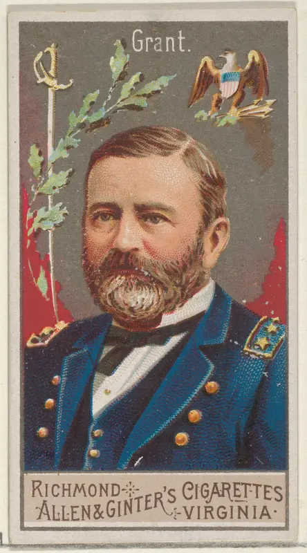 Ulysses S. Grant, from the Great Generals series (N15) for Allen & Ginter Cigarettes Brands Wall Art by Allen & Ginter - High-Resolution Digital Print