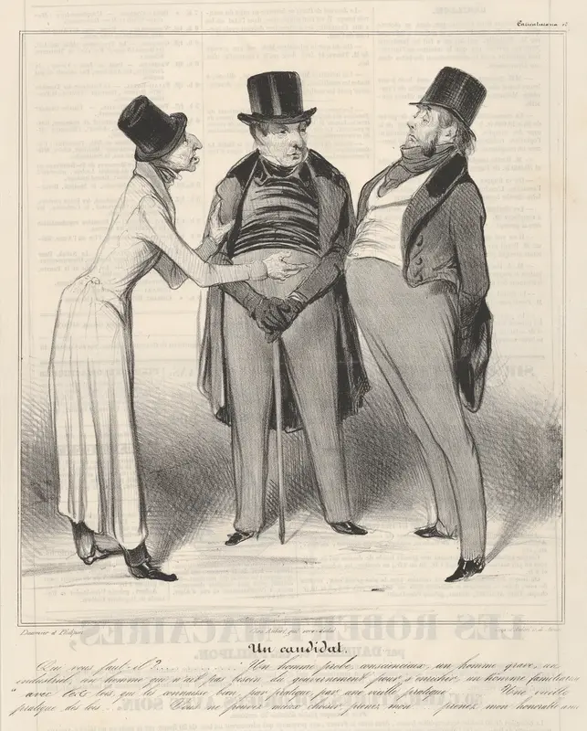 Un Candidat, plate 48 from "Caricaturana" Wall Art by Honoré Daumier - High-Resolution Digital Print