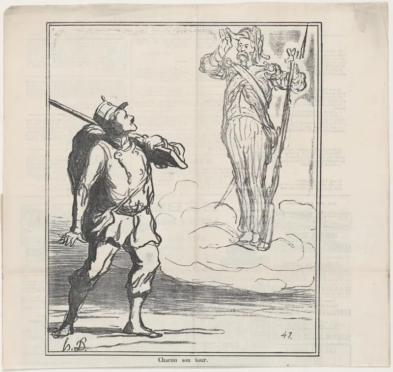 Un Leçon de Botanique, from "Croquis Parisiens" Wall Art by Honoré Daumier - High-Resolution Digital Print