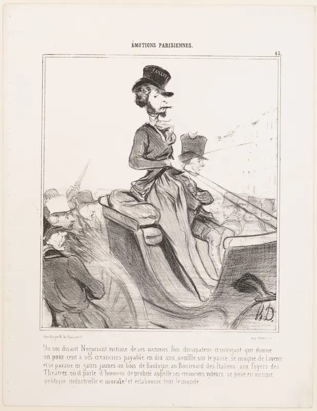 Un soi disant Négociant... (A so-called Merchant...), from Émotions Parisiennes, published in "Le Charivari" Wall Art by Honoré Daumier - High-Resolution Digital Print