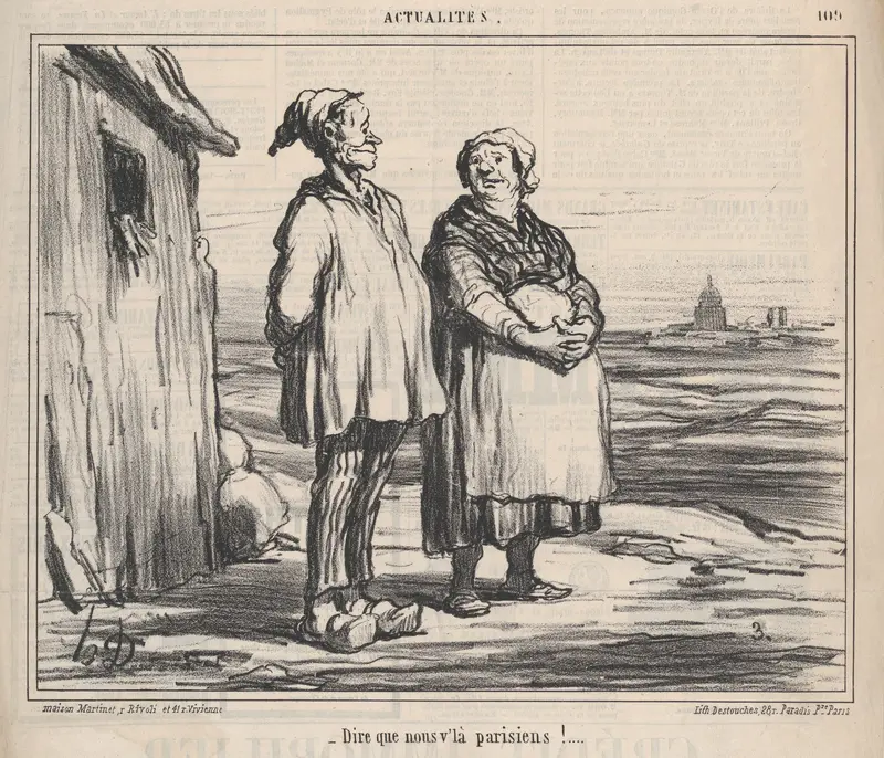 Unbelievable.. we are Parisians now too!, from 'News of the Day,' published in Le Chiavari, January 23, 1860 Wall Art by Honoré Daumier - High-Resolution Digital Print