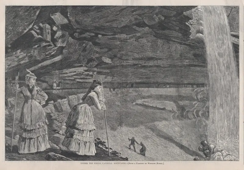 Under the Falls, Catskill Mountains, from "Harper's Weekly," Vol. XVI Wall Art by Winslow Homer - High-Resolution Digital Print