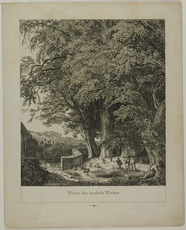 Under the Shady Linden Tree Wall Art by Johann Wilhelm Schirmer - High-Resolution Digital Print