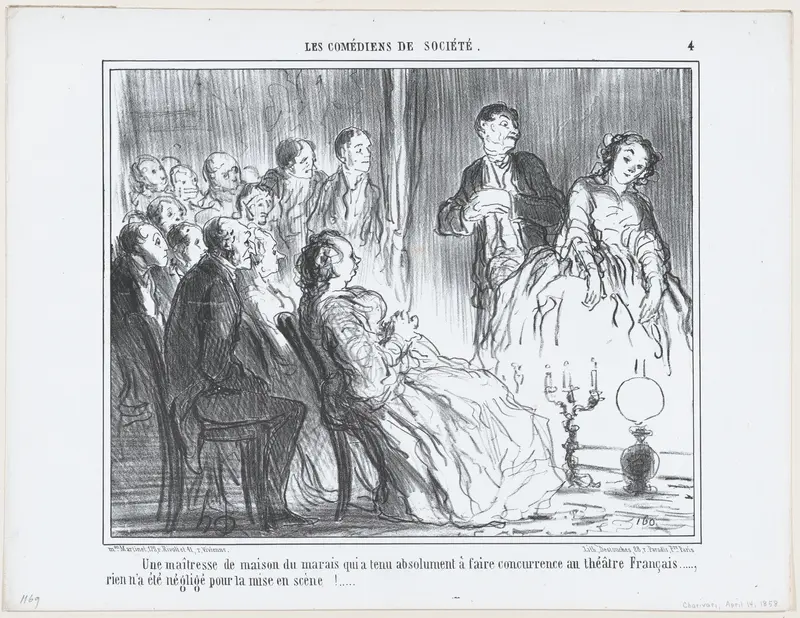 Une maîtresse de maison du marais..., from Les Comédiens de Société, published in "Le Charivari" Wall Art by Honoré Daumier - High-Resolution Digital Print