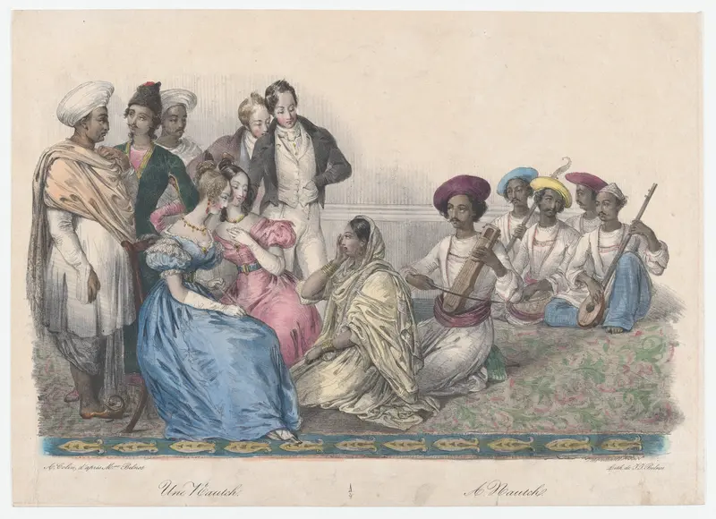 Une Nautch, from "Twenty four Plates Illustrative of Hindoo and European Manners in Bengal" Wall Art by Alexandre-Marie Colin - High-Resolution Digital Print