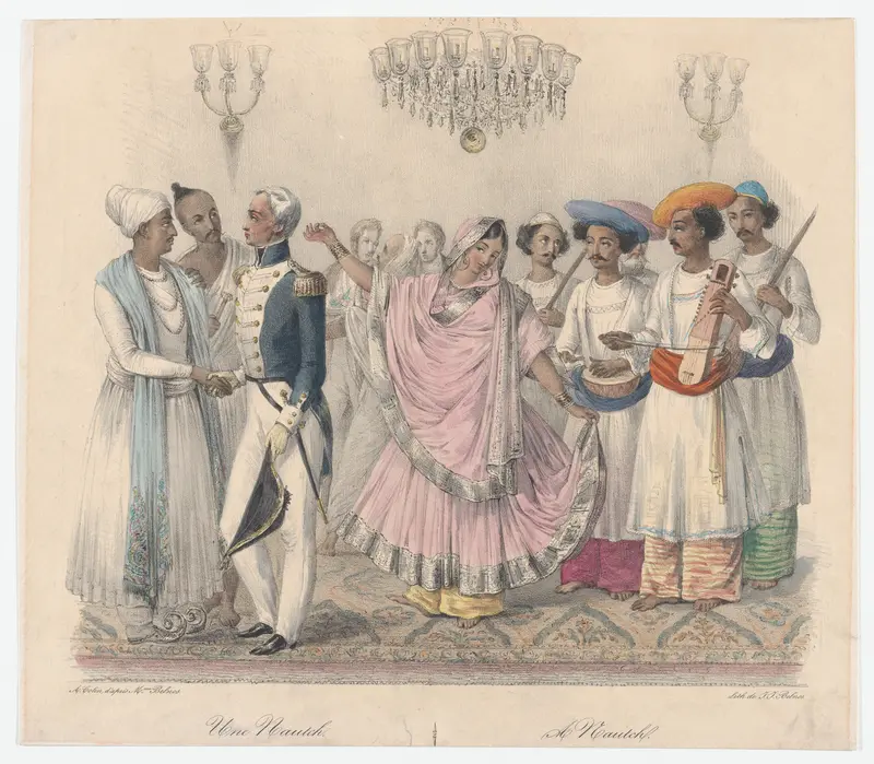 Une Nautch; from Twenty four Plates Illustrative of Hindoo and European Manners in Bengal Wall Art by Alexandre-Marie Colin - High-Resolution Digital Print