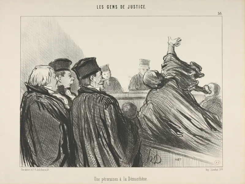 "Une péroraison à la Démosthène," plate 33 from Les Gens de Justice Wall Art by Honoré Daumier - High-Resolution Digital Print