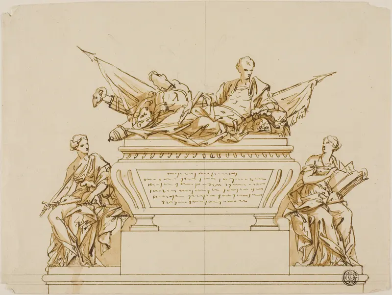 Unexecuted Design for the Monument to the First Duke of Marlborough Wall Art by John Michael Rysbrack - High-Resolution Digital Print
