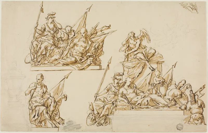 Unexecuted Designs for the Monument to the First Duke of Marlborough Wall Art by John Michael Rysbrack - High-Resolution Digital Print
