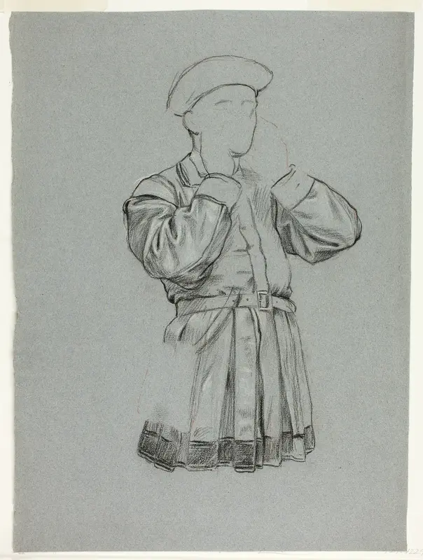 Unfinished Sketch of Man in Tunic Wall Art by Henry Stacy Marks - High-Resolution Digital Print