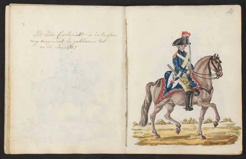 Uniform van de cavalerie van het Amsterdamse exercitiegenootschap 1787 Wall Art by S.G. Casten - High-Resolution Digital Print