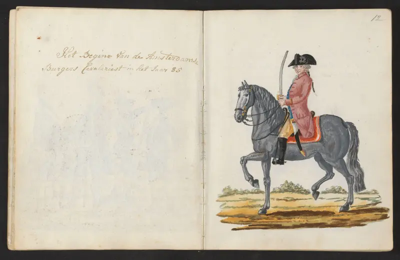 Uniform van de cavalerie van het Amsterdamse exercitiegenootschap in 1785 Wall Art by S.G. Casten - High-Resolution Digital Print