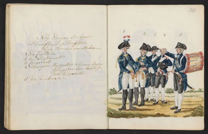 Uniformen van burgers in droefheid door de komst van de Pruisen in 1787 Wall Art by S.G. Casten - High-Resolution Digital Print