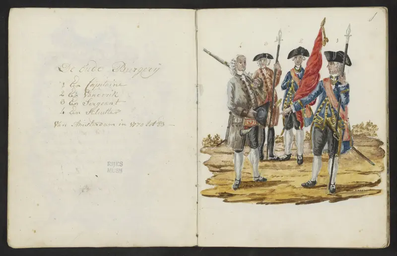 Uniformen van de Amsterdamse schutterij van 1770-1783 Wall Art by S.G. Casten - High-Resolution Digital Print