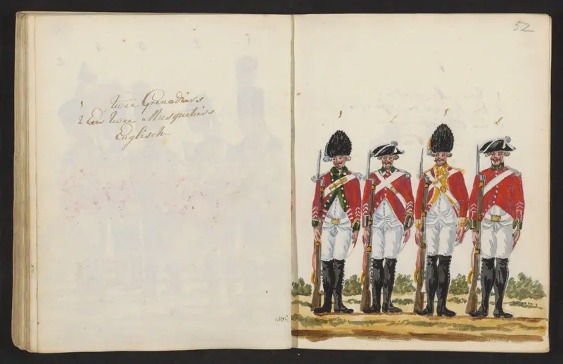 Uniformen van Engelse grenadiers en musketiers Wall Art by S.G. Casten - High-Resolution Digital Print