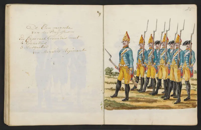 Uniformen van het Pruisische Marwits Regiment in 1787 Wall Art by S.G. Casten - High-Resolution Digital Print
