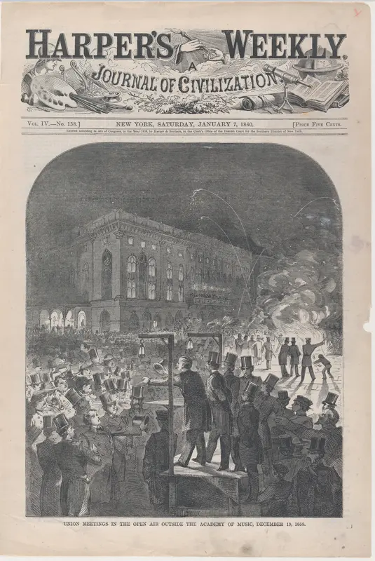 Union Meetings in the Open Air Outside the Academy of Music, December 19, 1859 (from "Harper's Weekly," Vol. III) Wall Art by Winslow Homer - High-Resolution Digital Print
