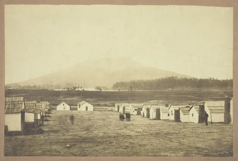 Untitled (Army camp, perhaps from the Battle of Lookout Mountain, Chattanooga, Tennessee)