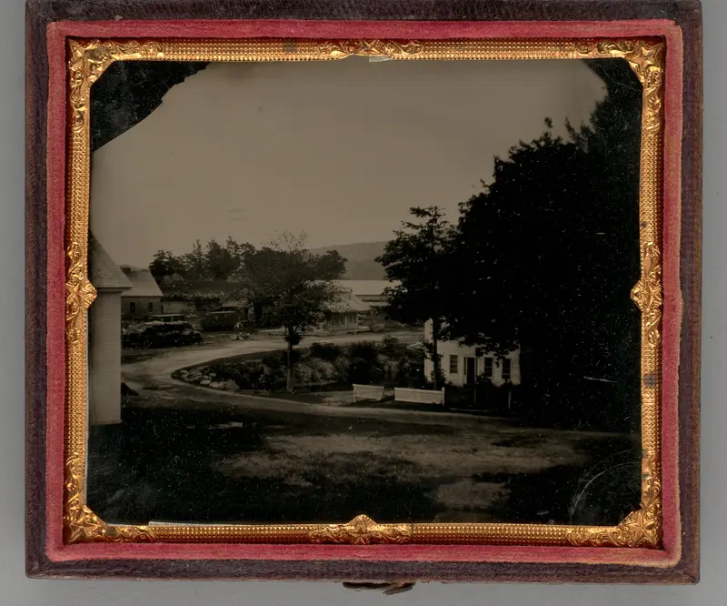 Untitled (Curved Road with Several Houses)