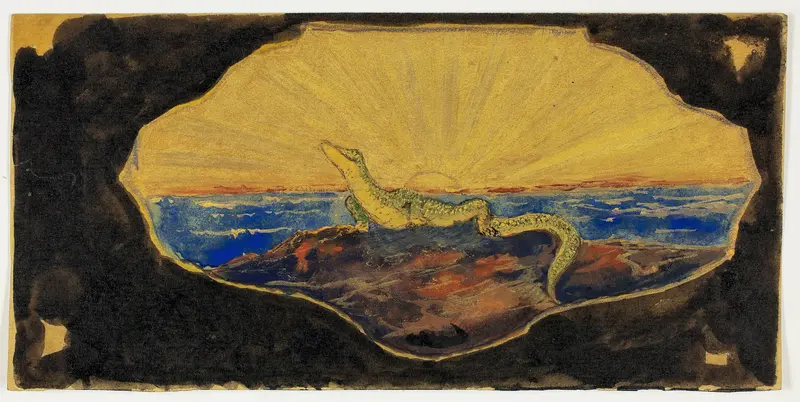 Untitled Drawing for Frame Cartouche (Salamander) Wall Art by Theodore Roussel - High-Resolution Digital Print