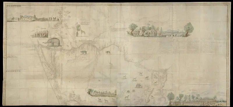 Upper (northern) half of Gordon's great map of Southern Africa Wall Art by Unknown - High-Resolution Digital Print