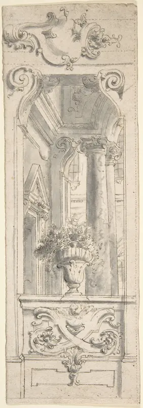 Upper Panel for Painted Wall Decoration Wall Art by Anonymous, Italian, North Italy, 18th century - High-Resolution Digital Print