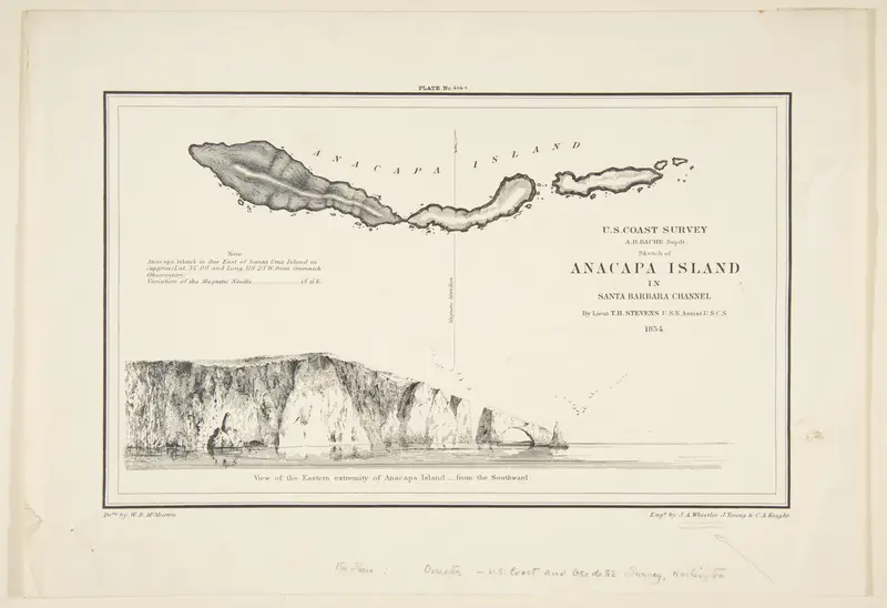 U.S. Coast Survey...Sketch of Anapaca Island in Santa Barbara Channel Wall Art by James McNeill Whistler - High-Resolution Digital Print
