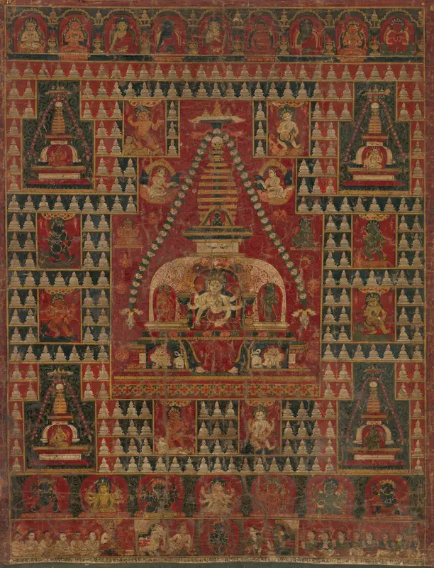 Ushnishavijaya Enthroned in the Womb of a Stupa Wall Art by Unknown - High-Resolution Digital Print