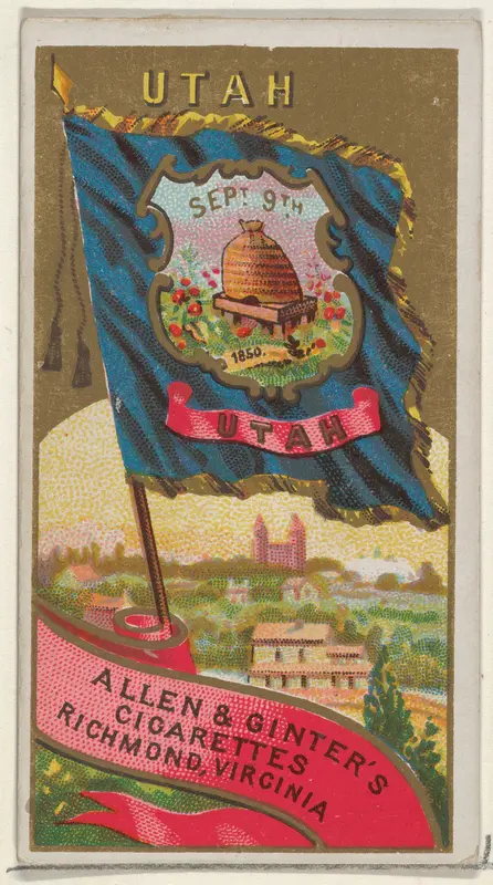 Utah, from Flags of the States and Territories (N11) for Allen & Ginter Cigarettes Brands Wall Art by Allen & Ginter - High-Resolution Digital Print
