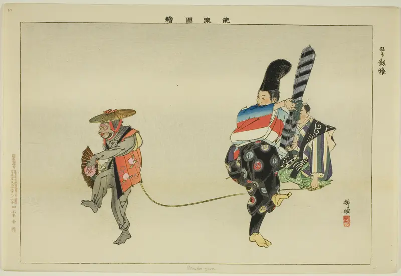 Utsubo-saru, from the series "Pictures of No Performances (Nogaku Zue)"