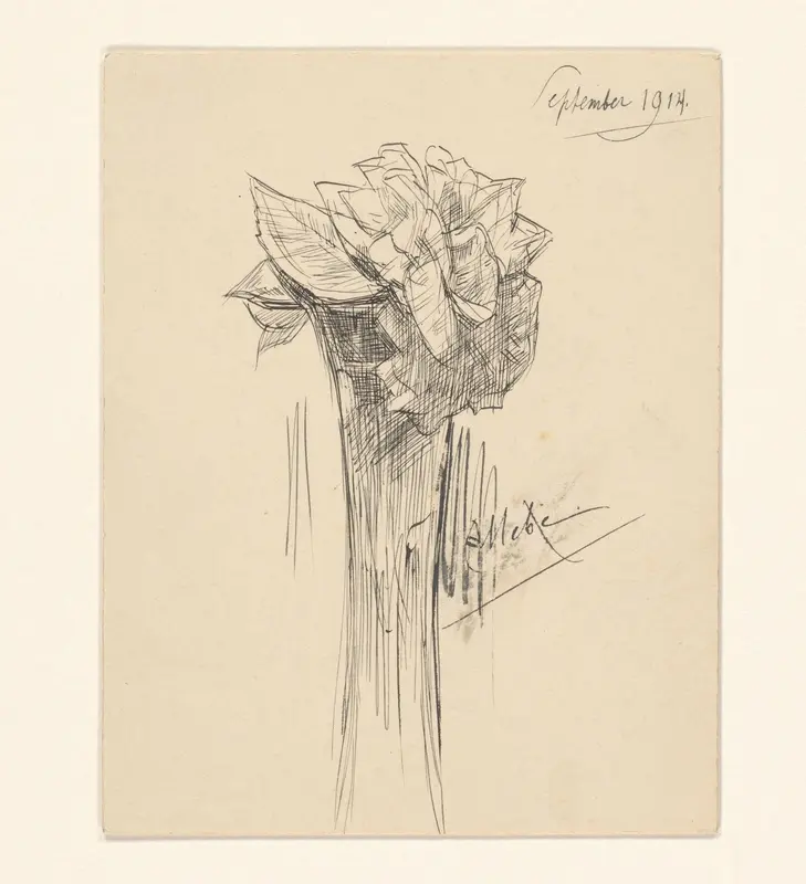 Vaas met bloemen Wall Art by August Allebé - High-Resolution Digital Print