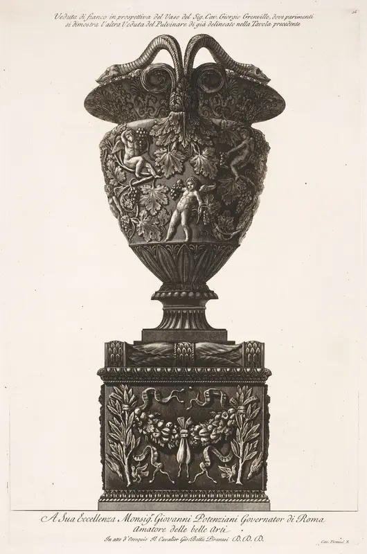 Vaas met wijnranken en putti Wall Art by Unknown - High-Resolution Digital Print