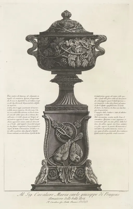 Vaas op voetstuk met Egyptische symbolen Wall Art by Unknown - High-Resolution Digital Print