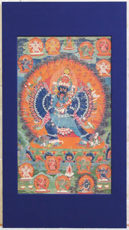 Vajrabhairava with His Consort Vajravetali Wall Art by Unknown - High-Resolution Digital Print