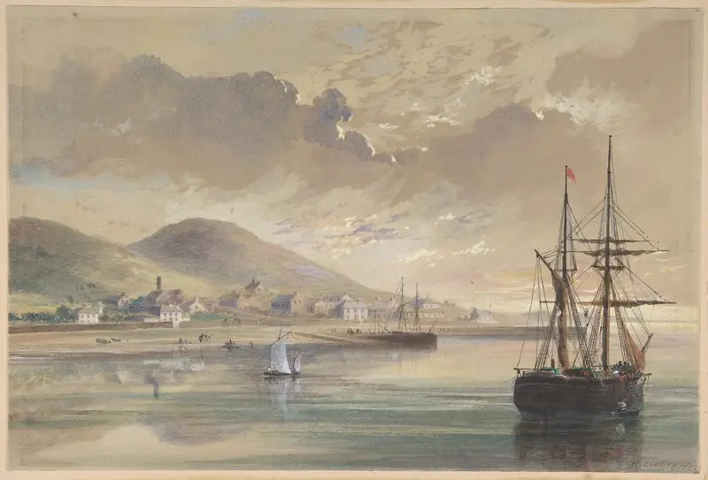 Valentia in 1857-1858 at the Time of the Laying of the Former Cable Wall Art by Robert Charles Dudley - High-Resolution Digital Print