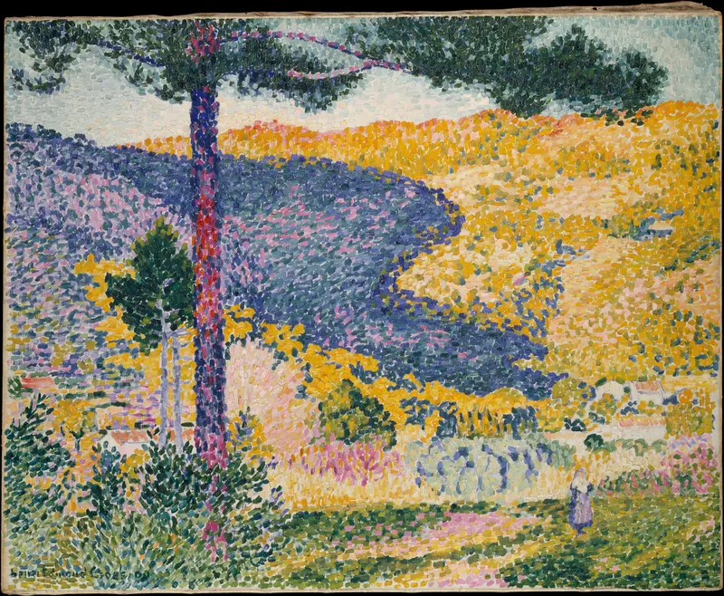 Valley with Fir (Shade on the Mountain) Wall Art by Henri-Edmond Cross (Henri-Edmond Delacroix) - High-Resolution Digital Print