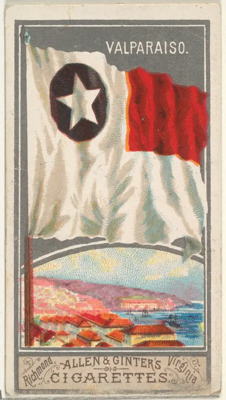 Valparaiso, from the City Flags series (N6) for Allen & Ginter Cigarettes Brands Wall Art by Allen & Ginter - High-Resolution Digital Print