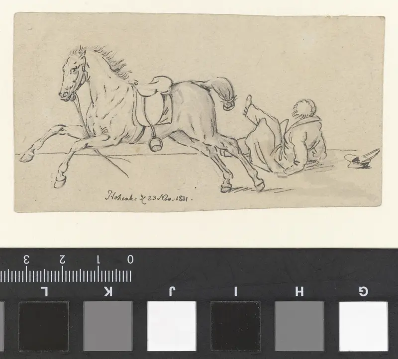 Van een paard gevallen man Wall Art by J. Schenk - High-Resolution Digital Print