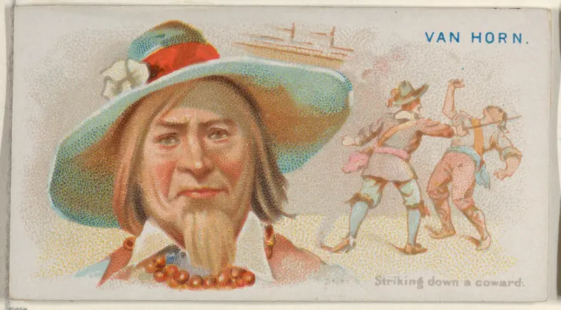 Van Horn, Striking Down a Coward, from the Pirates of the Spanish Main series (N19) for Allen & Ginter Cigarettes Wall Art by Allen & Ginter - High-Resolution Digital Print