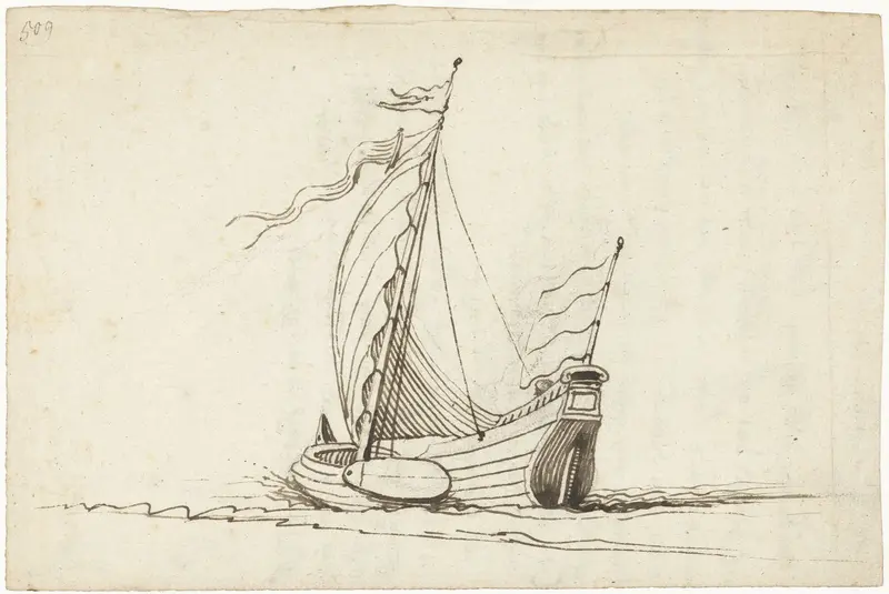 Varend zeilschip Wall Art by Harmen ter Borch - High-Resolution Digital Print