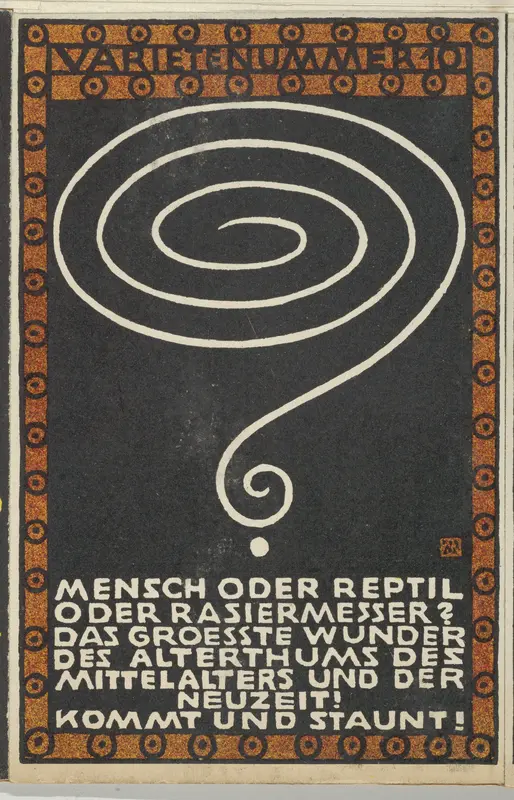 Variety Act 10: Man or Reptile or Razor? (Varietenummer 10: Mensch oder Reptil oder Rasiermesser?) Wall Art by Moriz Jung - High-Resolution Digital Print