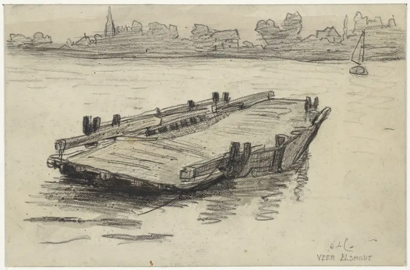 Veerboot te Elshout Wall Art by Adolf le Comte - High-Resolution Digital Print