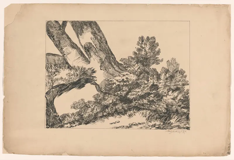 Vegetatie onder een boom Wall Art by Isaac Weissenbruch - High-Resolution Digital Print